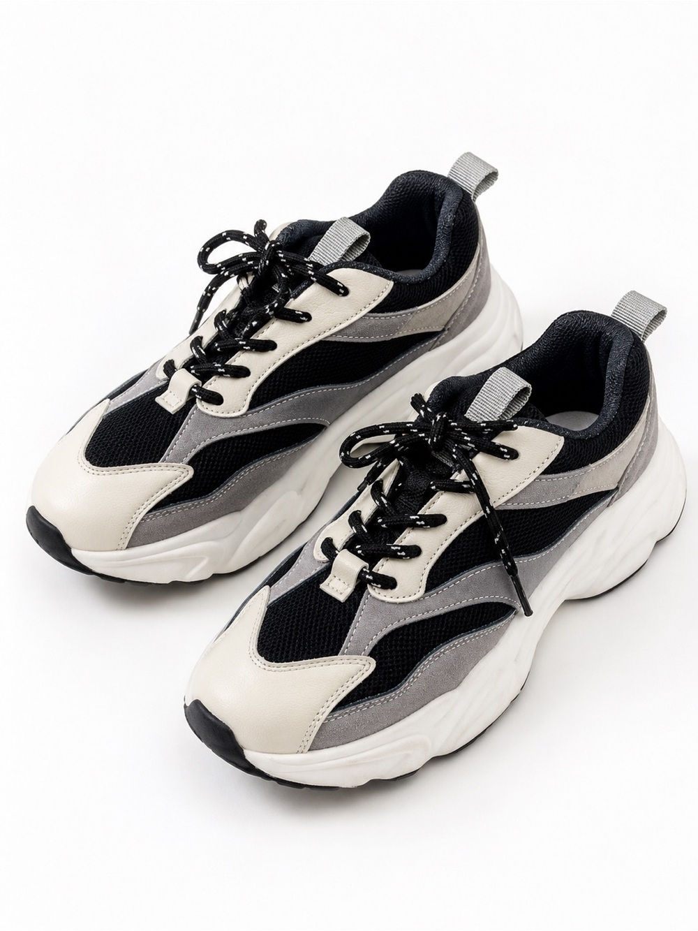 Black White Gray Chunky Dad Sneakers Size 38